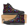 Abstract Graffiti Girlish Spray Paint Print Pattern Black High Top Shoes-grizzshop