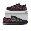 Abstract Graffiti Girlish Spray Paint Print Pattern Black Low Top Shoes-grizzshop