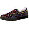 Abstract Graffiti Girlish Spray Paint Print Pattern Black Slip On Shoes-grizzshop