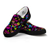 Abstract Graffiti Girlish Spray Paint Print Pattern Black Slip On Shoes-grizzshop