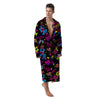 Abstract Graffiti Girlish Spray Paint Print Pattern Men's Robe-grizzshop