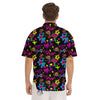 Abstract Graffiti Girlish Spray Paint Print Pattern Men's Short Sleeve Shirts-grizzshop