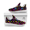 Abstract Graffiti Girlish Spray Paint Print Pattern White Athletic Shoes-grizzshop