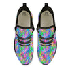 Abstract Graffiti Hand Drawing Neon Retro Print Pattern Black Athletic Shoes-grizzshop