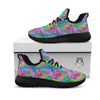 Abstract Graffiti Hand Drawing Neon Retro Print Pattern Black Athletic Shoes-grizzshop