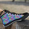 Abstract Graffiti Hand Drawing Neon Retro Print Pattern Black High Top Shoes-grizzshop