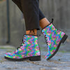 Abstract Graffiti Hand Drawing Neon Retro Print Pattern Leather Boots-grizzshop