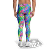 Abstract Graffiti Hand Drawing Neon Retro Print Pattern Men's Leggings-grizzshop