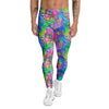 Abstract Graffiti Hand Drawing Neon Retro Print Pattern Men's Leggings-grizzshop