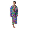 Abstract Graffiti Hand Drawing Neon Retro Print Pattern Men's Robe-grizzshop