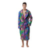 Abstract Graffiti Hand Drawing Neon Retro Print Pattern Men's Robe-grizzshop