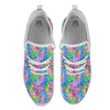 Abstract Graffiti Hand Drawing Neon Retro Print Pattern White Athletic Shoes-grizzshop