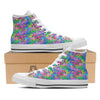 Abstract Graffiti Hand Drawing Neon Retro Print Pattern White High Top Shoes-grizzshop