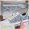 Abstract Graffiti Hand Drawing Neon Retro Print Pattern White Low Top Shoes-grizzshop