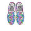 Abstract Graffiti Hand Drawing Neon Retro Print Pattern White Slip On Shoes-grizzshop