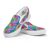 Abstract Graffiti Hand Drawing Neon Retro Print Pattern White Slip On Shoes-grizzshop