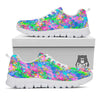 Abstract Graffiti Hand Drawing Neon Retro Print Pattern White Sneaker-grizzshop