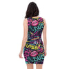 Abstract Graffiti Hiphop Lip Bodycon Dress-grizzshop