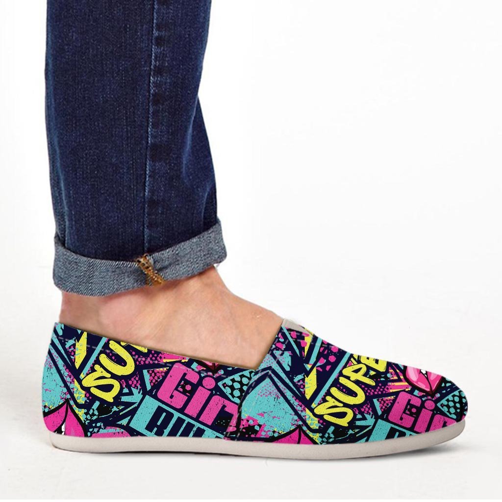 Abstract Graffiti Hiphop Lip Canvas Shoes-grizzshop