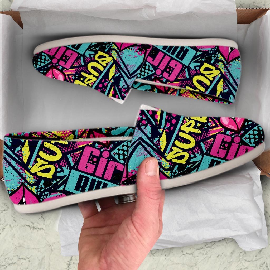 Abstract Graffiti Hiphop Lip Canvas Shoes-grizzshop