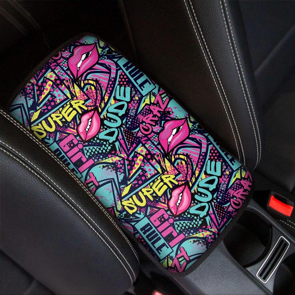 Abstract Graffiti Hiphop Lip Car Console Cover-grizzshop