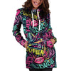 Abstract Graffiti Hiphop Lip Hoodie Dress-grizzshop