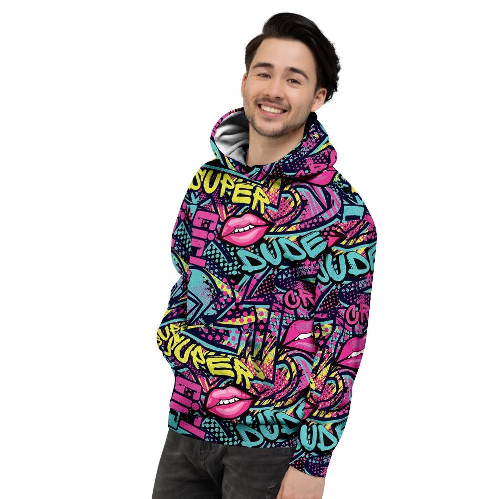 Abstract Graffiti Hiphop Lip Men's Hoodie-grizzshop