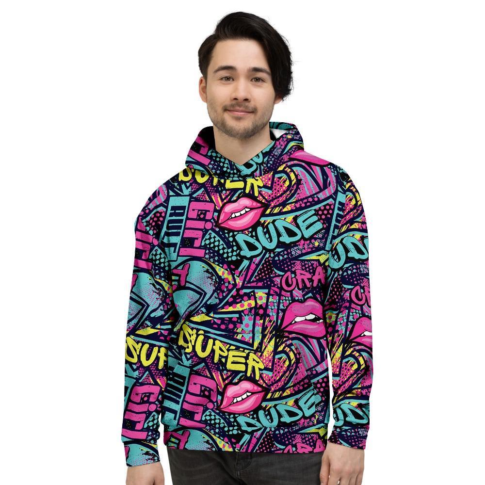 Abstract Graffiti Hiphop Lip Men's Hoodie-grizzshop