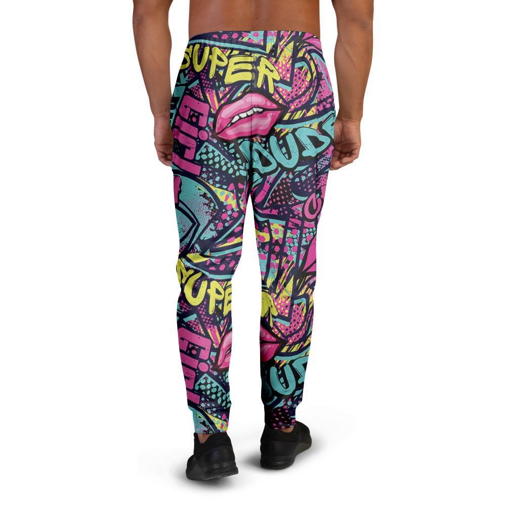Abstract Graffiti Hiphop Lip Men's Joggers-grizzshop