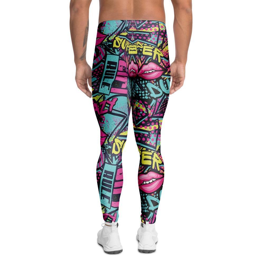 Abstract Graffiti Hiphop Lip Men's Leggings-grizzshop