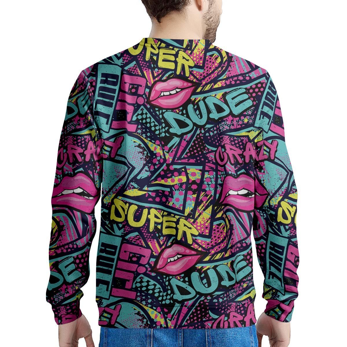 Abstract Graffiti Hiphop Lip Men's Sweatshirt-grizzshop