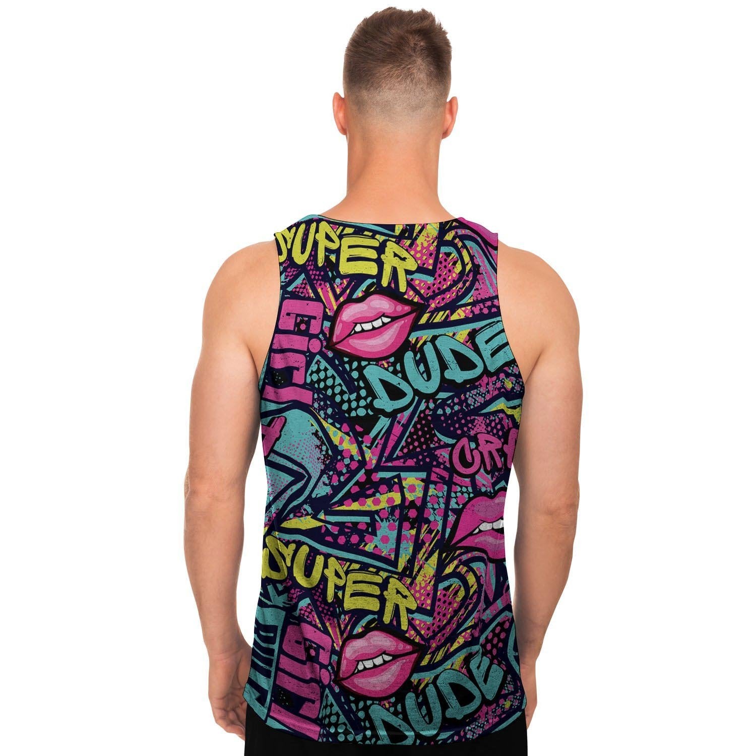 Abstract Graffiti Hiphop Lip Men's Tank Tops-grizzshop