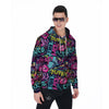 Abstract Graffiti Hiphop Lip Men's Zip Up Hoodie-grizzshop