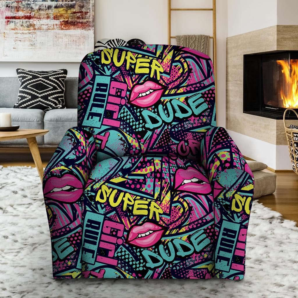 Abstract Graffiti Hiphop Lip Recliner Cover-grizzshop