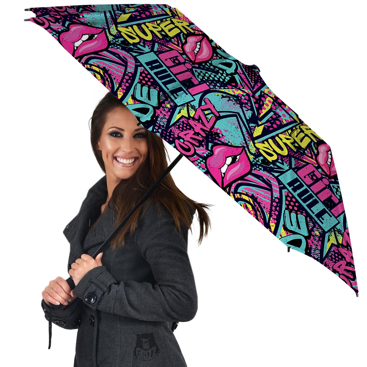 Abstract Graffiti Hiphop Lip Umbrella-grizzshop