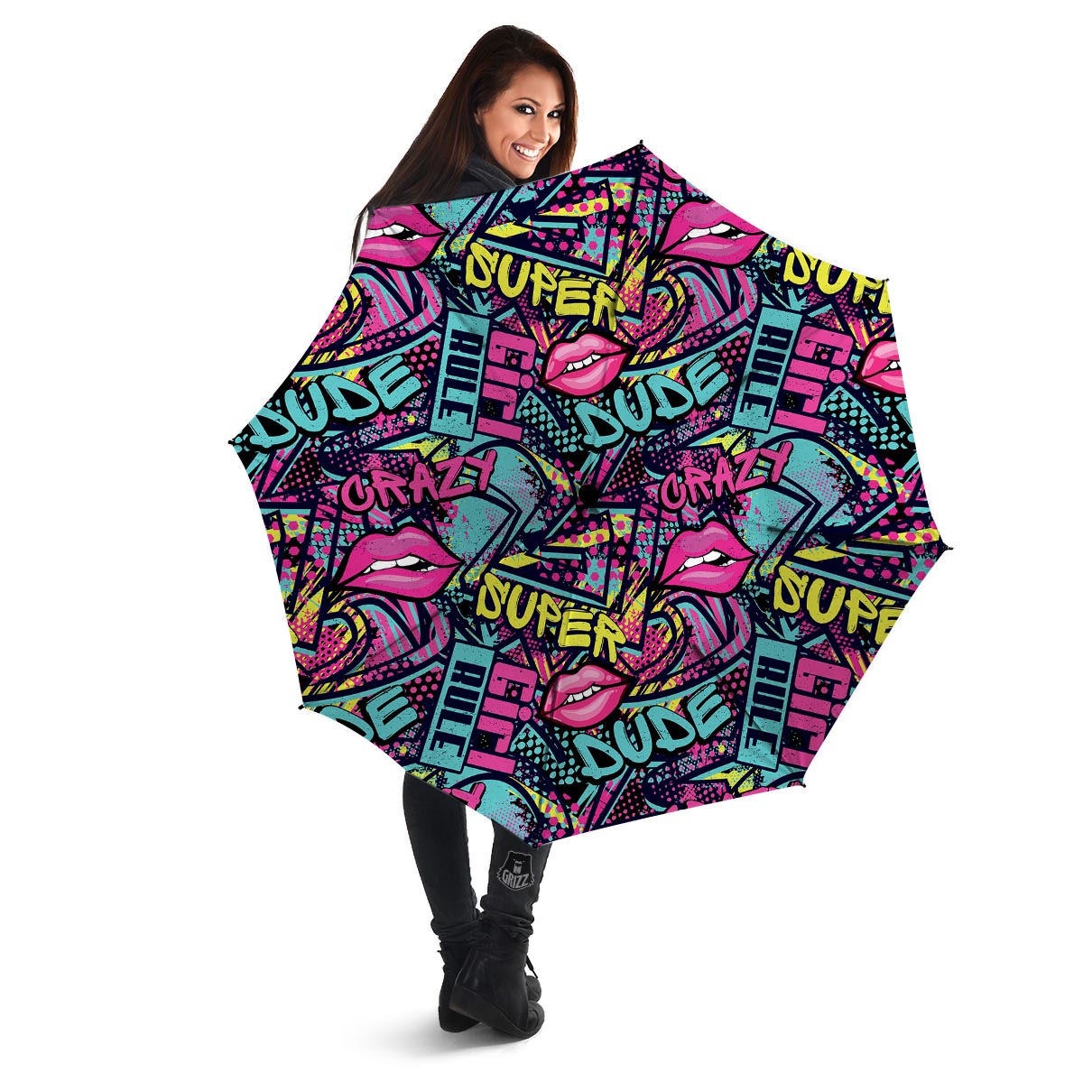 Abstract Graffiti Hiphop Lip Umbrella-grizzshop