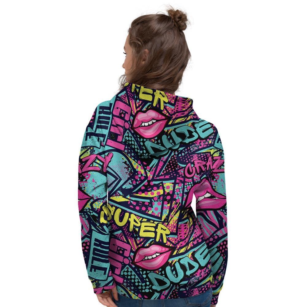 Abstract Graffiti Hiphop Lip Women's Hoodie-grizzshop