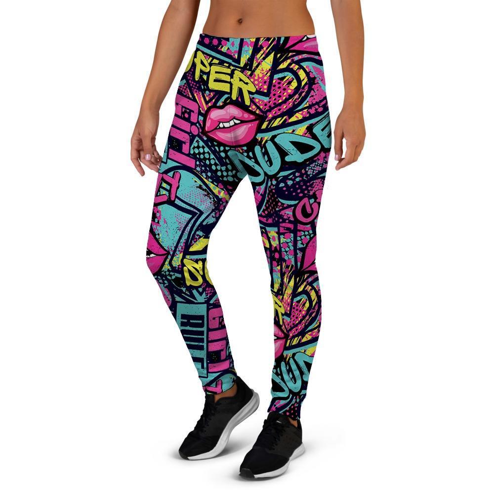 Abstract Graffiti Hiphop Lip Women's Joggers-grizzshop