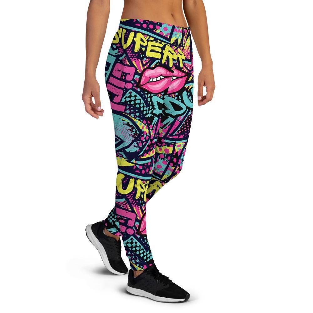 Abstract Graffiti Hiphop Lip Women's Joggers-grizzshop