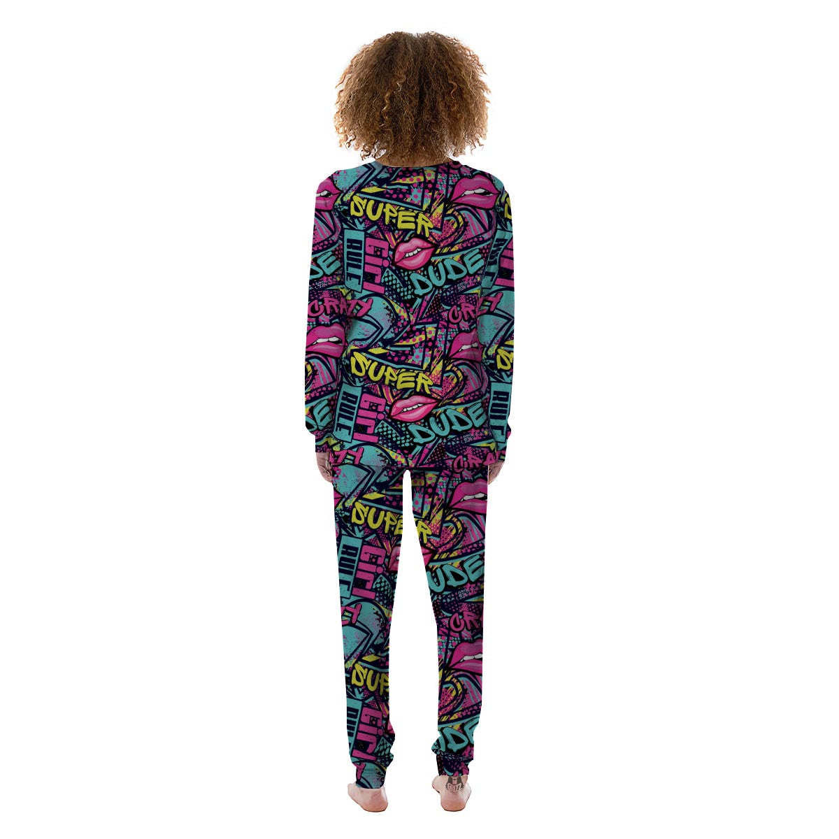 Abstract Graffiti Hiphop Lip Women's Pajamas-grizzshop