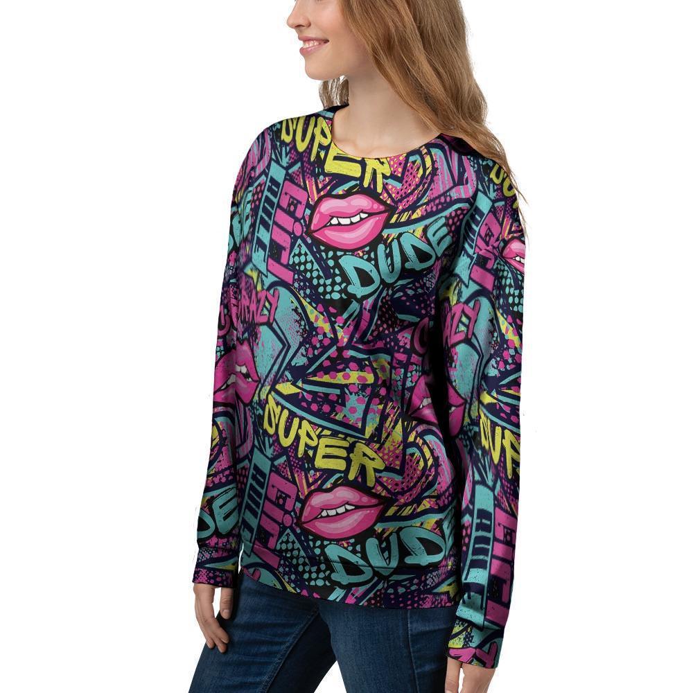 Abstract Graffiti Hiphop Lip Women's Sweatshirt-grizzshop