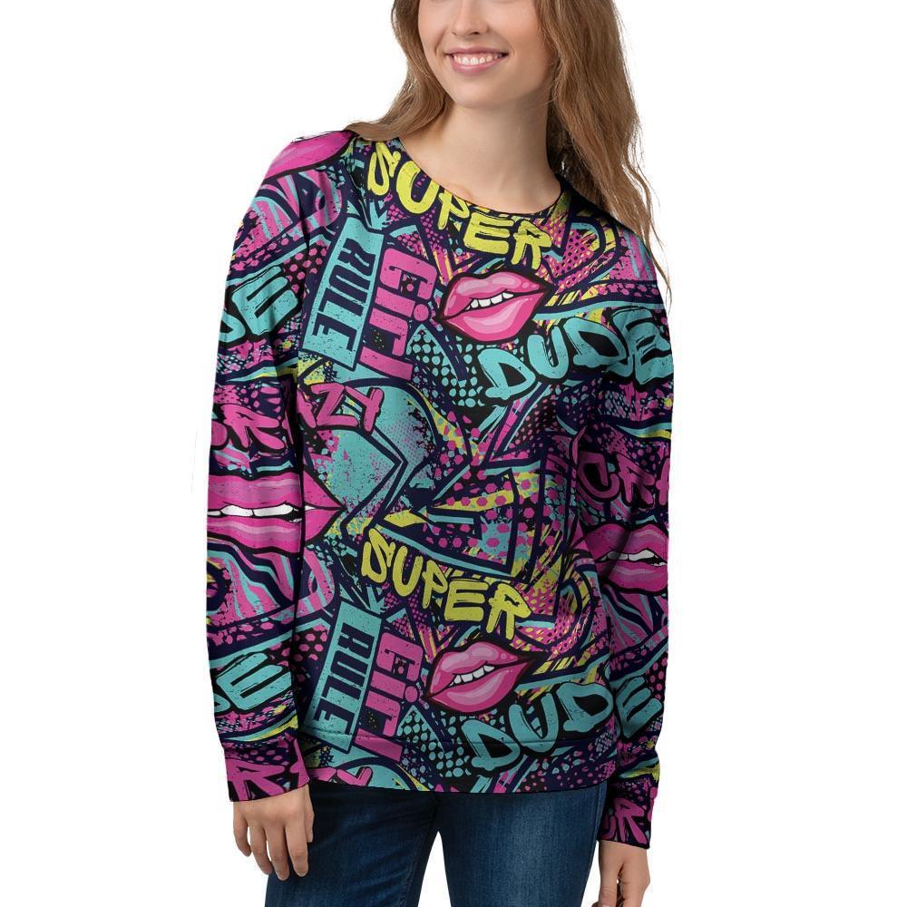 Abstract Graffiti Hiphop Lip Women's Sweatshirt-grizzshop