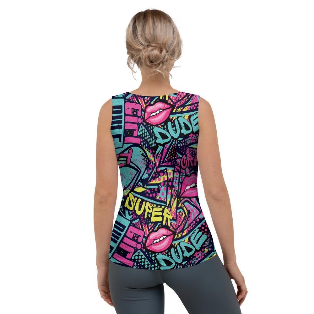 Abstract Graffiti Hiphop Lip Women's Tank Top-grizzshop