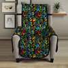 Abstract Graffiti Neon Monsters Print Pattern Armchair Protector-grizzshop