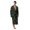 Abstract Graffiti Neon Monsters Print Pattern Men's Robe-grizzshop