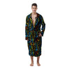 Abstract Graffiti Neon Monsters Print Pattern Men's Robe-grizzshop