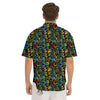 Abstract Graffiti Neon Monsters Print Pattern Men's Short Sleeve Shirts-grizzshop