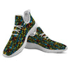 Abstract Graffiti Neon Monsters Print Pattern White Athletic Shoes-grizzshop