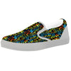 Abstract Graffiti Neon Monsters Print Pattern White Slip On Shoes-grizzshop