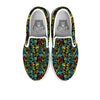 Abstract Graffiti Neon Monsters Print Pattern White Slip On Shoes-grizzshop